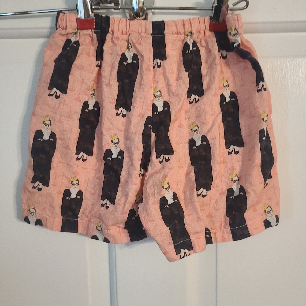 Luna Impressions toddler pink RBG printed shorts ruth bader ginsburg